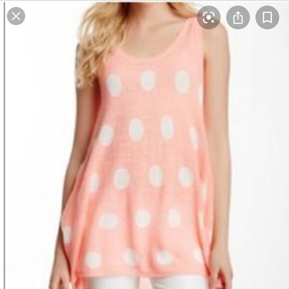 Wildfox White Label Polka Dot Sleeveless Sweater Feminine Boho Casual - Picture 2 of 9